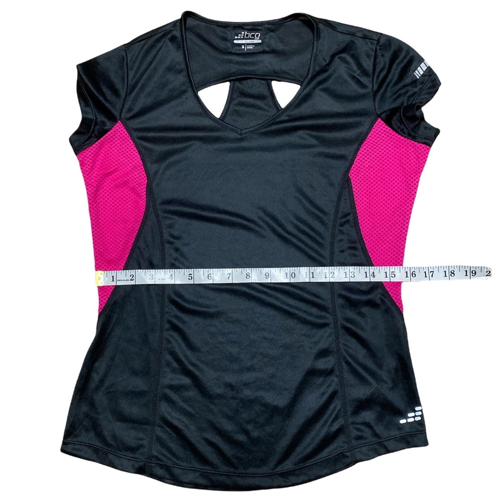 BCG Women Activewear Racerback Cut Out Work Out Short Sleeve Top Size S - Picture 4 of 13